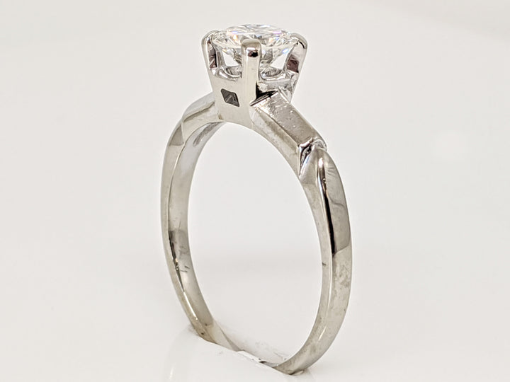 14K WHITE .62 CARAT TOTAL VS1 G DIAMOND ROUND SOLITAIRE ESTATE RING 2.4 GRAMS