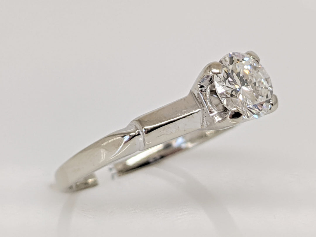 14K WHITE .62 CARAT TOTAL VS1 G DIAMOND ROUND SOLITAIRE ESTATE RING 2.4 GRAMS