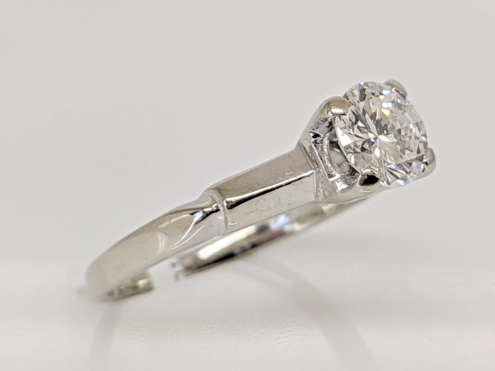 14K WHITE .62 CARAT TOTAL VS1 G DIAMOND ROUND SOLITAIRE ESTATE RING 2.4 GRAMS