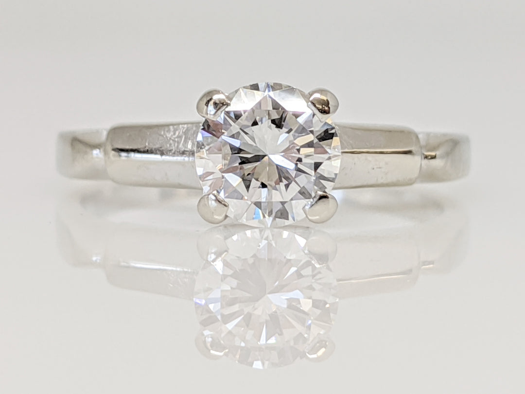 14K WHITE .62 CARAT TOTAL VS1 G DIAMOND ROUND SOLITAIRE ESTATE RING 2.4 GRAMS