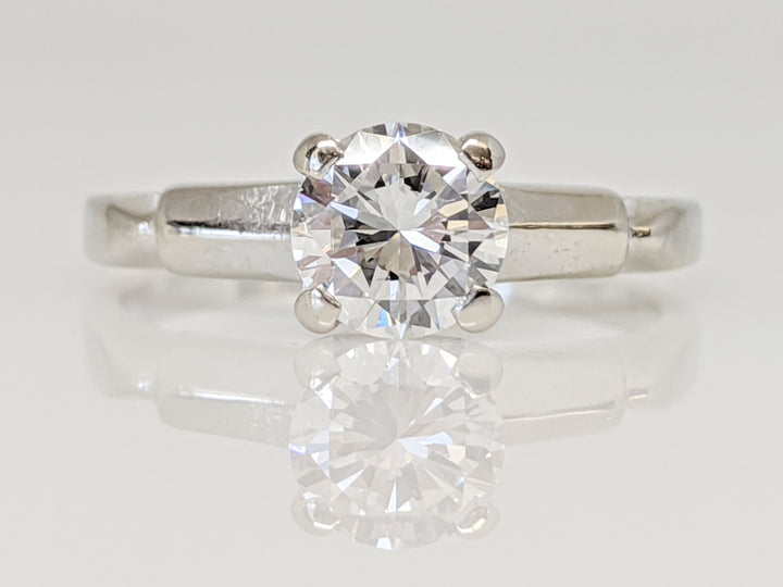 14K WHITE .62 CARAT TOTAL VS1 G DIAMOND ROUND SOLITAIRE ESTATE RING 2.4 GRAMS