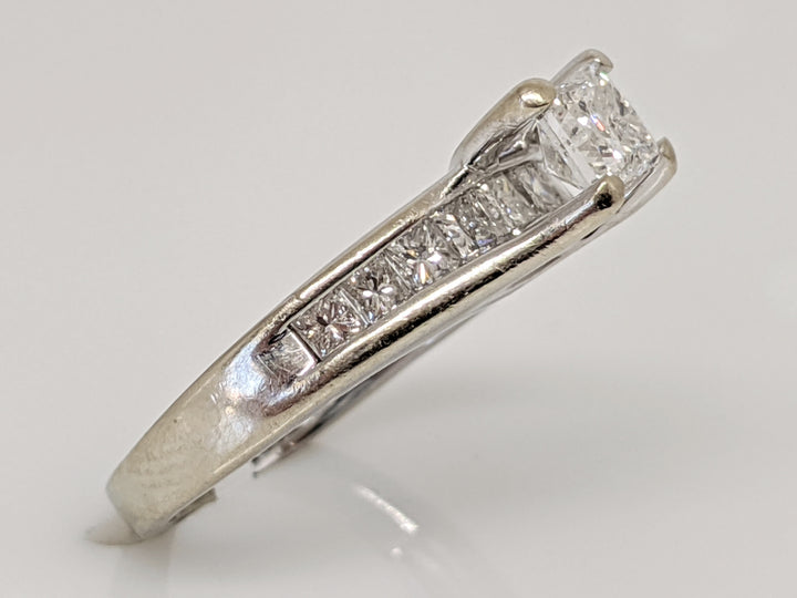 14K WHITE .99 CARAT TOTAL WEIGHT I1 F DIAMOND PRINCESS CUT (11) ESTATE RING 3.9G