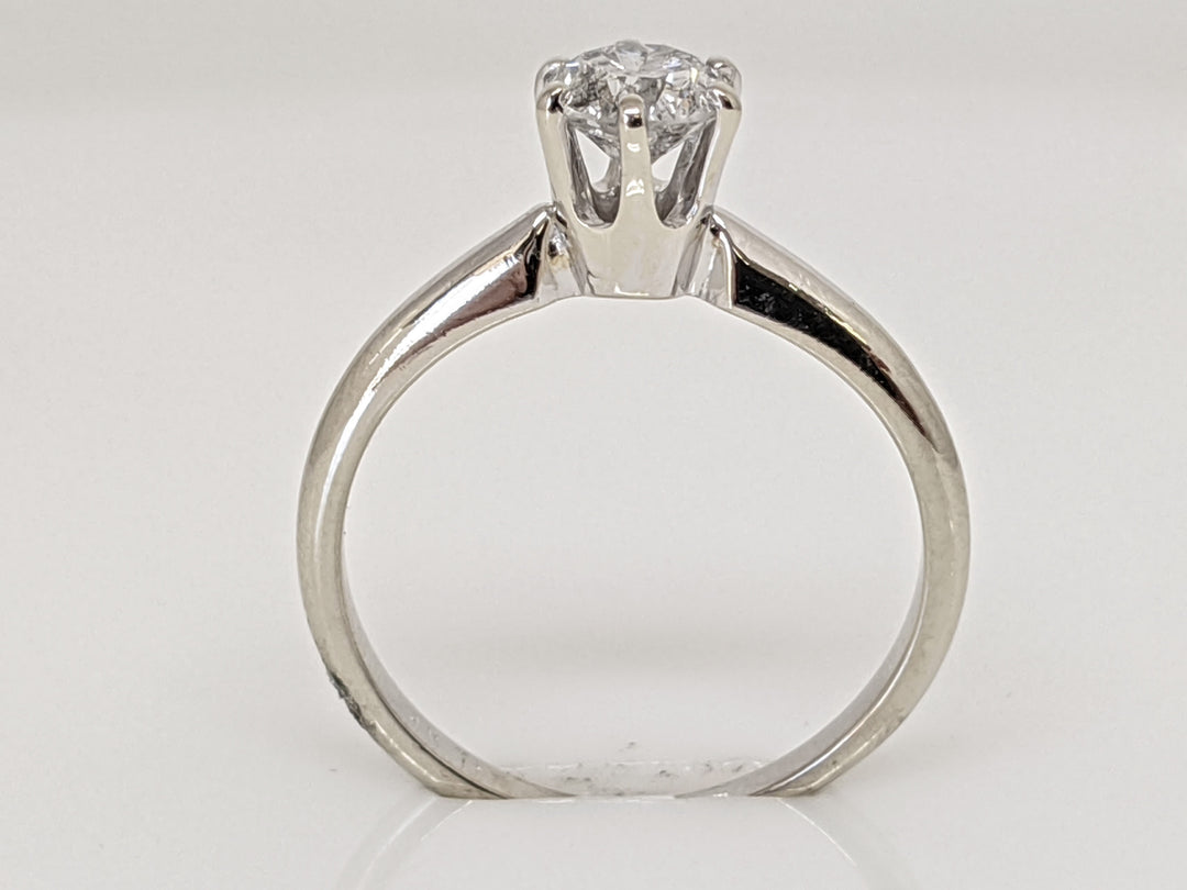 14K WHITE .50 CARAT TOTAL I1 I DIAMOND ROUND 6-PRONG SOLITARE ESTATE RING 2.0 GRAMS