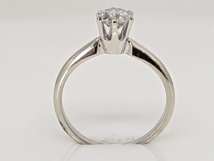 14K WHITE .50 CARAT TOTAL I1 I DIAMOND ROUND 6-PRONG SOLITARE ESTATE RING 2.0 GRAMS
