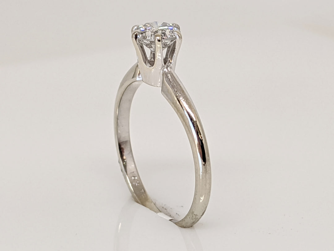 14K WHITE .50 CARAT TOTAL I1 I DIAMOND ROUND 6-PRONG SOLITARE ESTATE RING 2.0 GRAMS