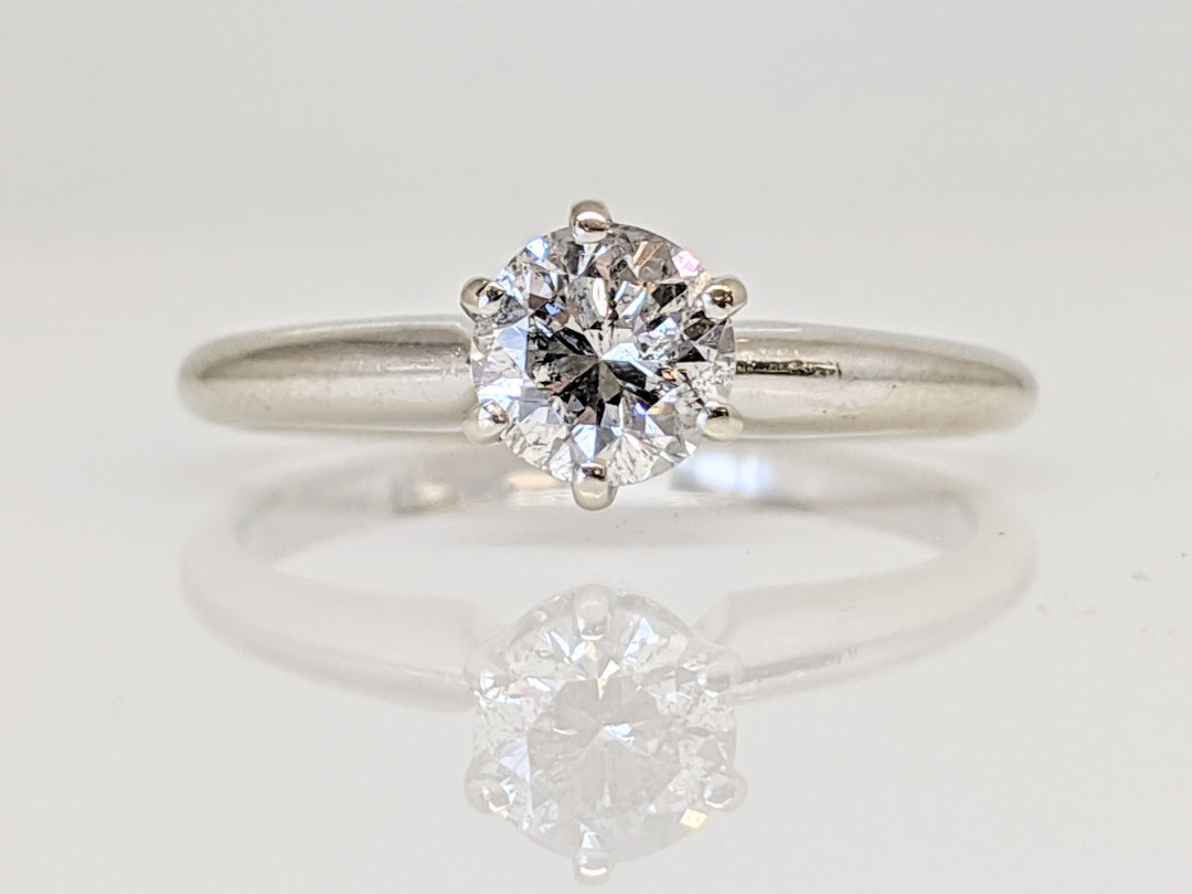14K WHITE .50 CARAT TOTAL I1 I DIAMOND ROUND 6-PRONG SOLITARE ESTATE RING 2.0 GRAMS