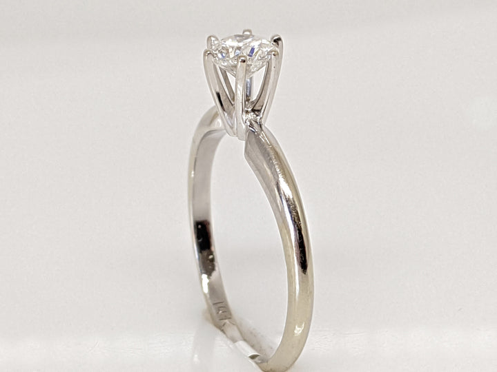 14K WHITE .42 CARAT TOTAL I1 E DIAMOND ROUND 6-PRONG SOLITARE ESTATE RING 1.7 GRAMS