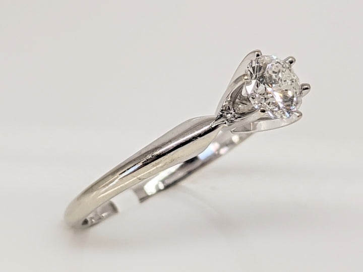 14K WHITE .42 CARAT TOTAL I1 E DIAMOND ROUND 6-PRONG SOLITARE ESTATE RING 1.7 GRAMS