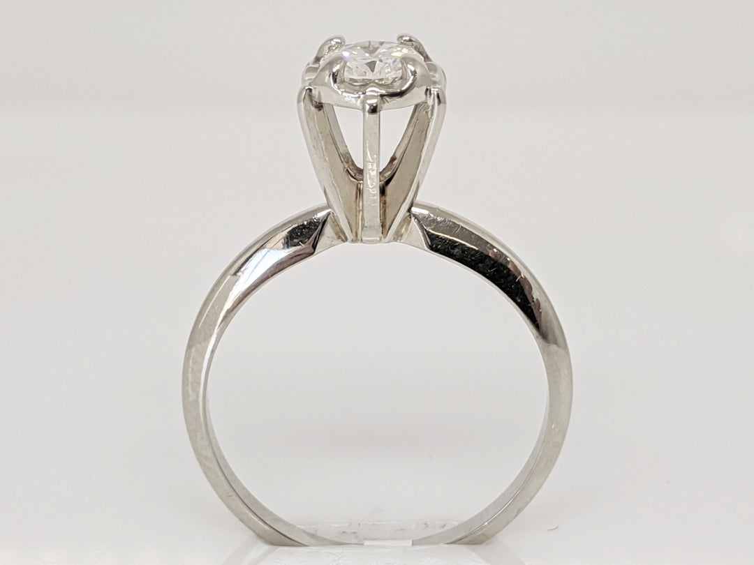 14K WHITE .42 CARAT TOTAL SI2 J DIAMOND ROUND ILLUSION HEAD SOLITAIRE ESTATE RING
