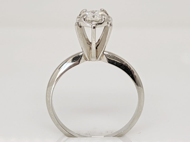 14K WHITE .42 CARAT TOTAL SI2 J DIAMOND ROUND ILLUSION HEAD SOLITAIRE ESTATE RING