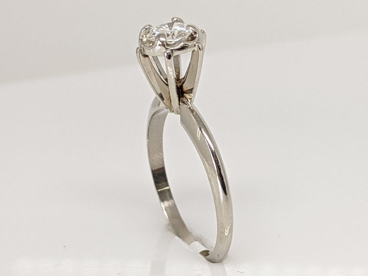 14K WHITE .42 CARAT TOTAL SI2 J DIAMOND ROUND ILLUSION HEAD SOLITAIRE ESTATE RING