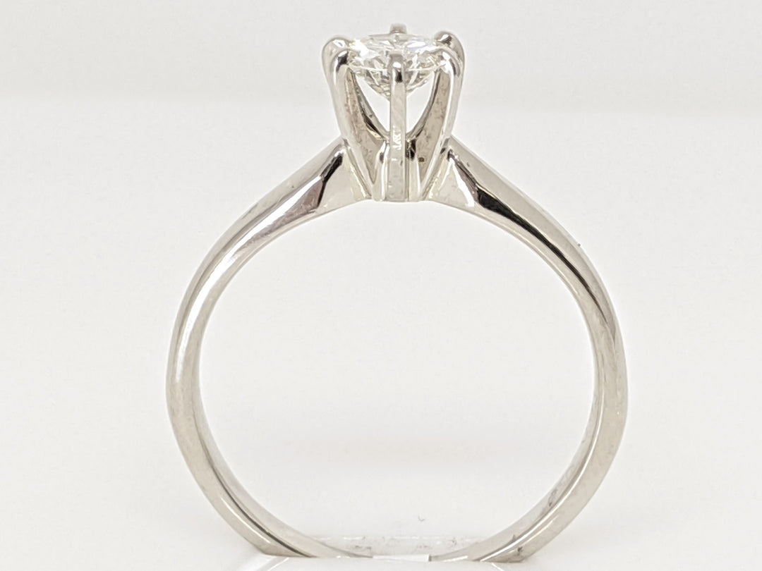 14K WHITE .34 CARAT TOTAL VVS2 I DIAMOND ROUND 6-PRONG SOLITARE ESTATE RING 2.1 GRAMS