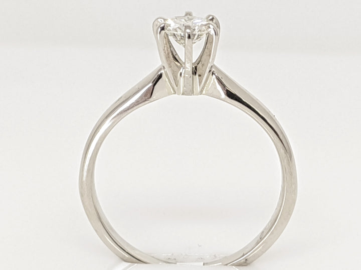 14K WHITE .34 CARAT TOTAL VVS2 I DIAMOND ROUND 6-PRONG SOLITARE ESTATE RING 2.1 GRAMS