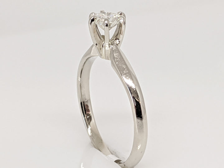 14K WHITE .34 CARAT TOTAL VVS2 I DIAMOND ROUND 6-PRONG SOLITARE ESTATE RING 2.1 GRAMS