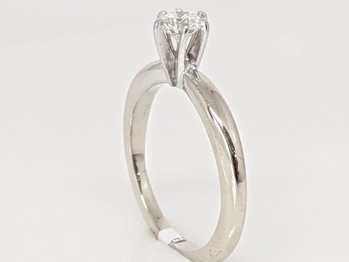 14K WHITE .34 CARAT TOTAL WEIGHT SI1 G DIAMOND ROUND SOLITAIRE ESTATE RING 3.2 GRAMS