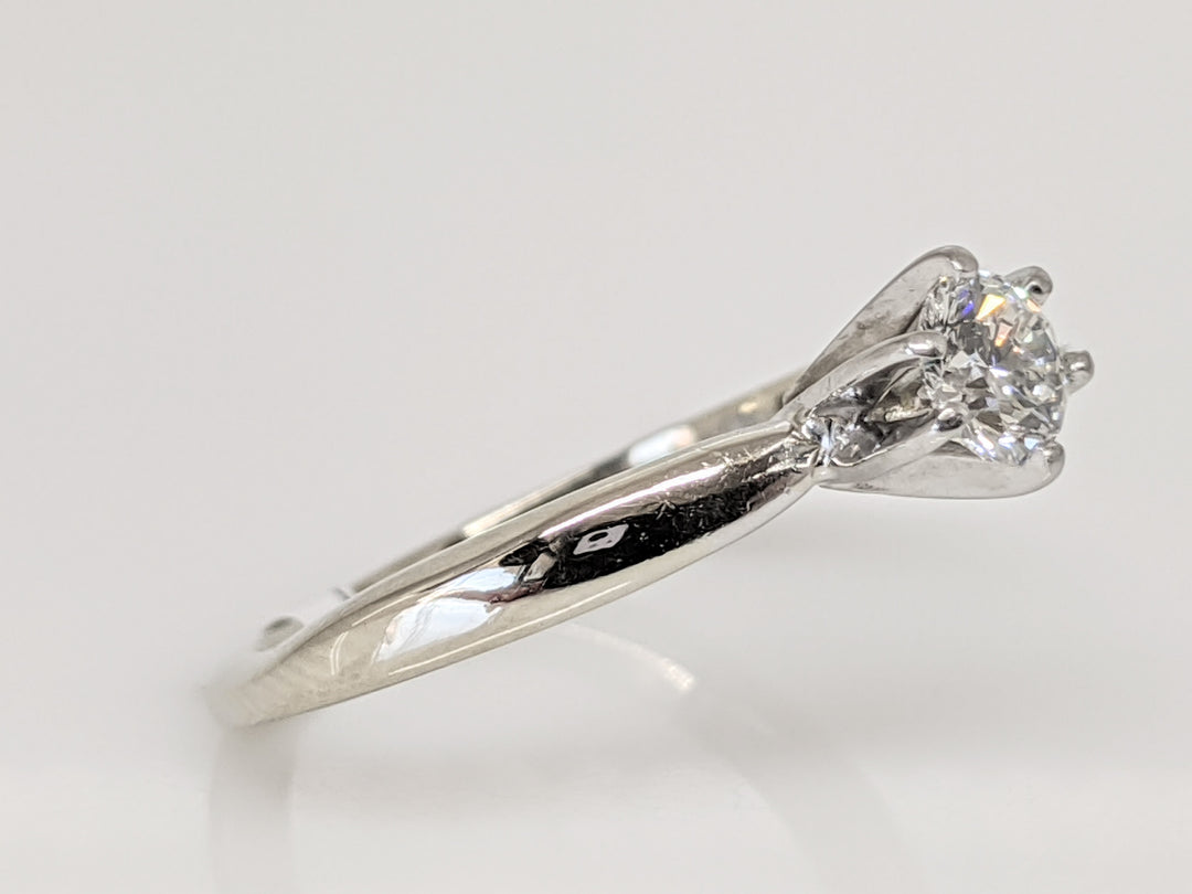 14K WHITE .34 CARAT TOTAL WEIGHT SI1 G DIAMOND ROUND SOLITAIRE ESTATE RING 3.2 GRAMS