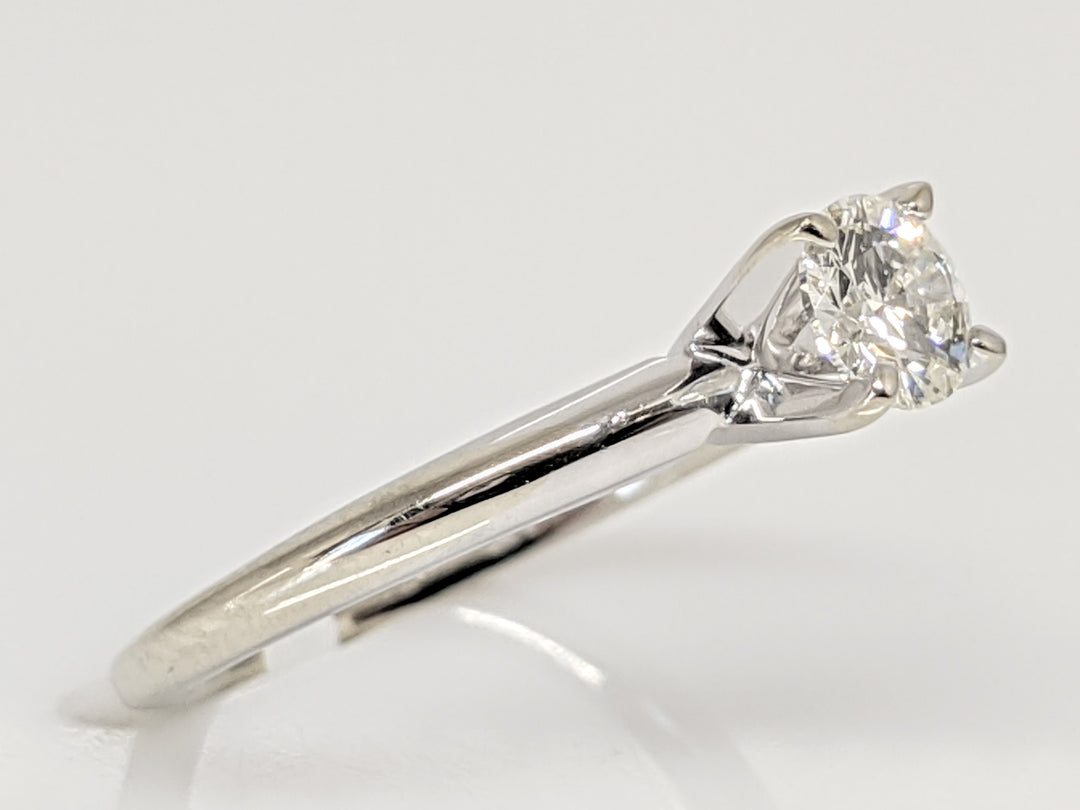 14K WHITE .37 CARAT TOTAL I1 H DIAMOND ROUND SOLITARE ESTATE RING 1.9 GRAMS