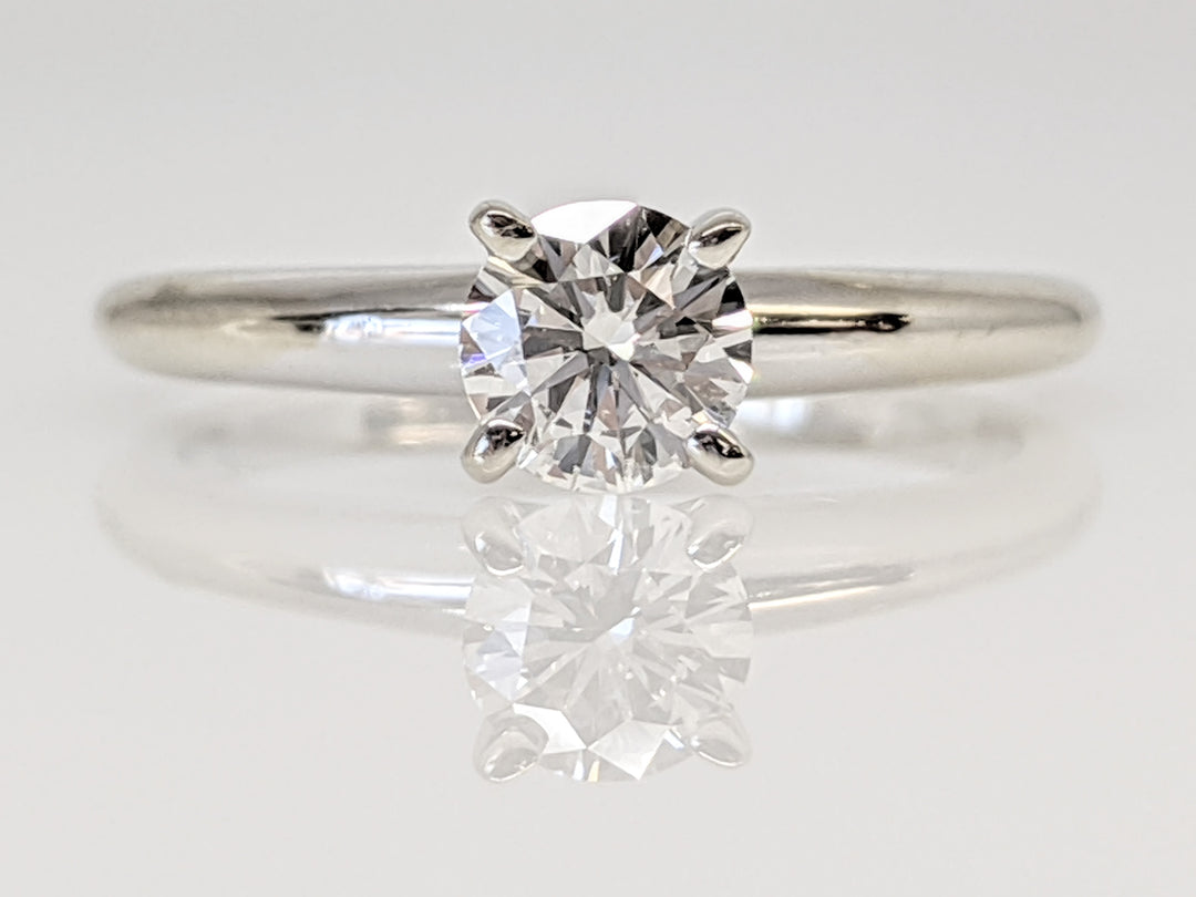 14K WHITE .37 CARAT TOTAL I1 H DIAMOND ROUND SOLITARE ESTATE RING 1.9 GRAMS