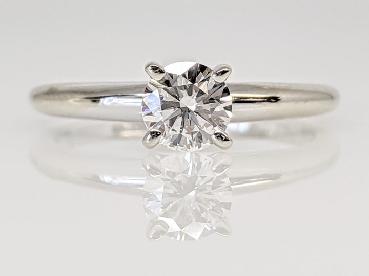 14K WHITE .37 CARAT TOTAL I1 H DIAMOND ROUND SOLITARE ESTATE RING 1.9 GRAMS