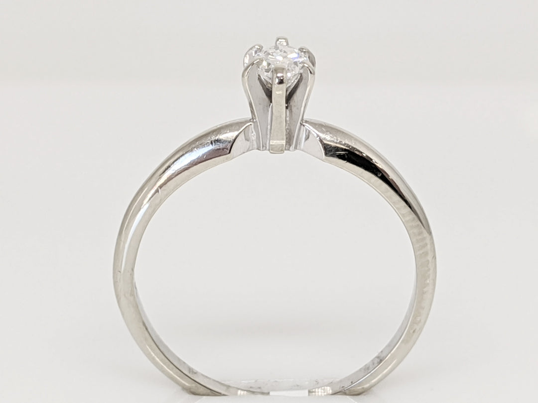 14K WHITE .25 CARAT TOTAL SI1 G DIAMOND MARQUISE SOLITAIRE ESTATE RING 1.7 GRAMS