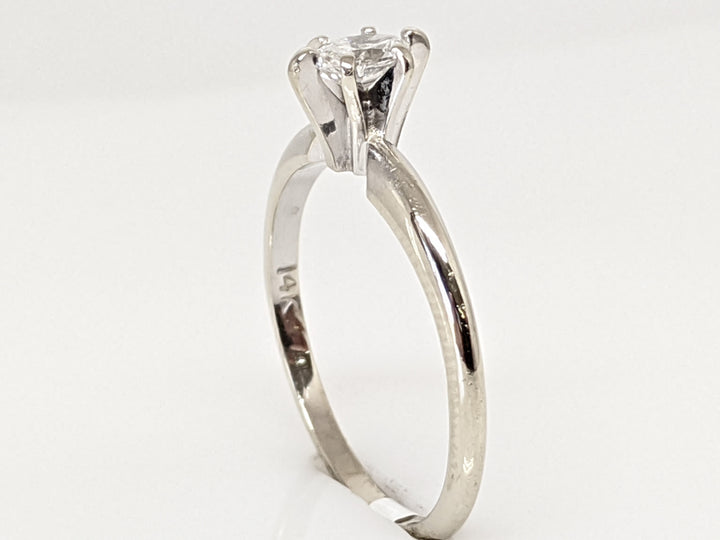 14K WHITE .25 CARAT TOTAL SI1 G DIAMOND MARQUISE SOLITAIRE ESTATE RING 1.7 GRAMS
