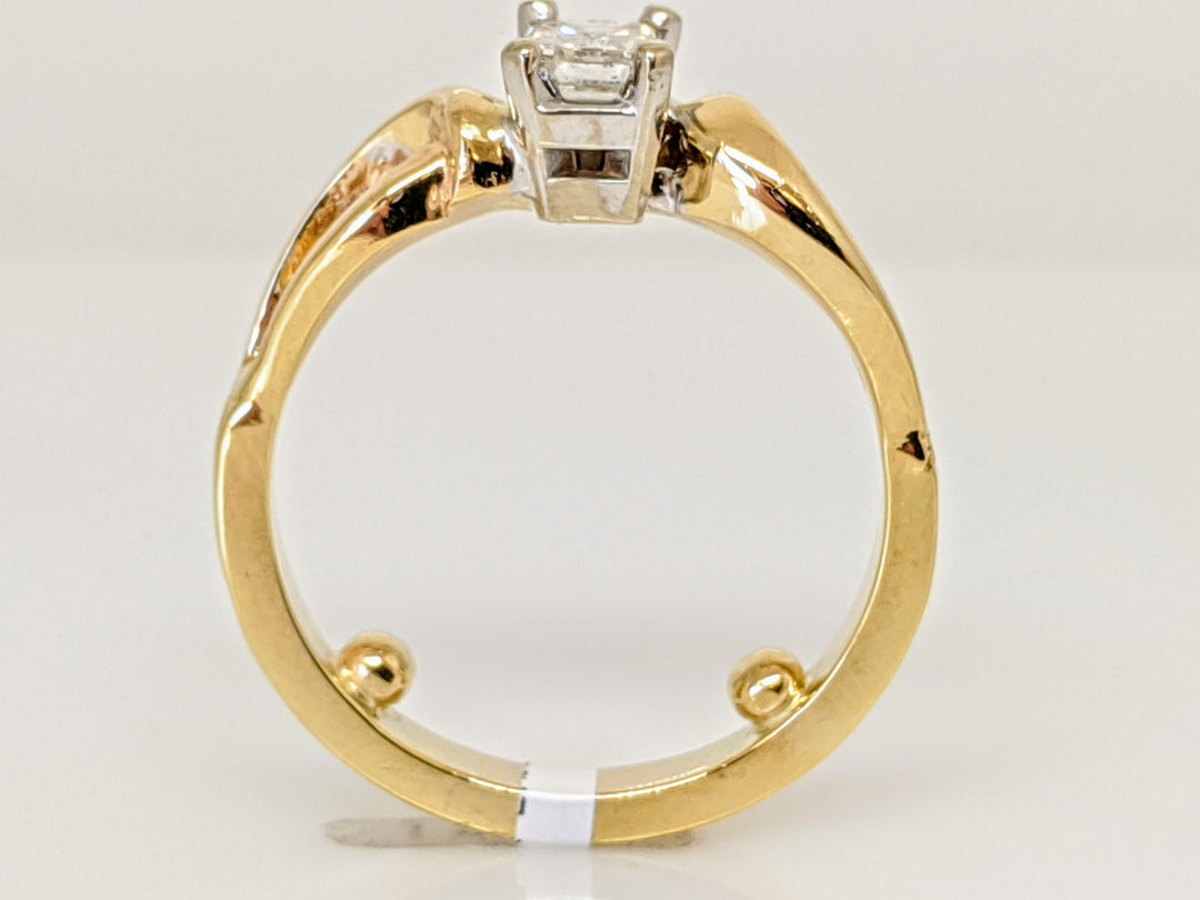 14K .50 CARAT TOTAL VS2 I DIAMOND EMERALD CUT SOLITAIRE ESTATE RING 5.3 GRAMS