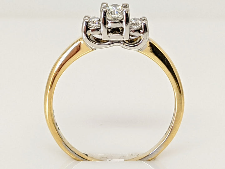 14K/ PLATINUM .50 CARAT TOTAL WEIGHT SI3-I1 I DIAMOND OVAL TRINITY ESTATE RING 2.8 GRAMS