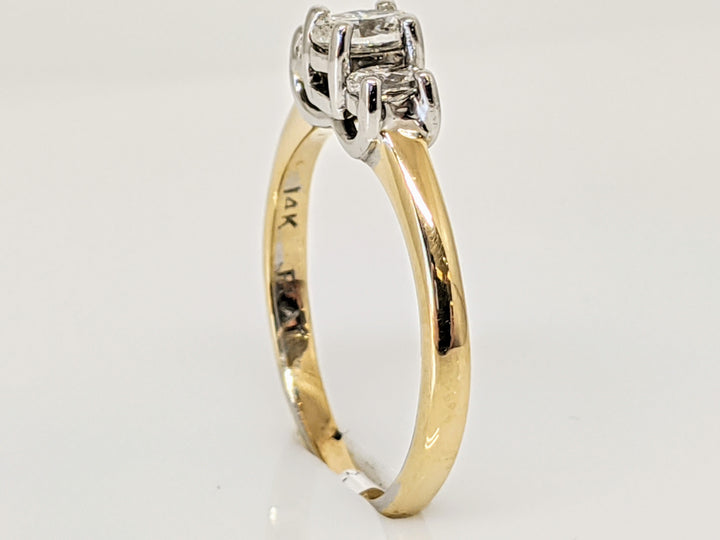 14K/ PLATINUM .50 CARAT TOTAL WEIGHT SI3-I1 I DIAMOND OVAL TRINITY ESTATE RING 2.8 GRAMS