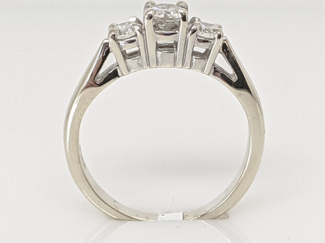 14K WHITE .40 CARAT TOTAL WEIGHT SI2 I DIAMOND ROUND (3) TRINITY ESTATE RING 2.7 GRAMS