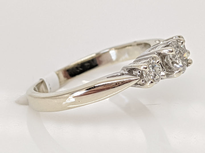 14K WHITE .40 CARAT TOTAL WEIGHT SI2 I DIAMOND ROUND (3) TRINITY ESTATE RING 2.7 GRAMS