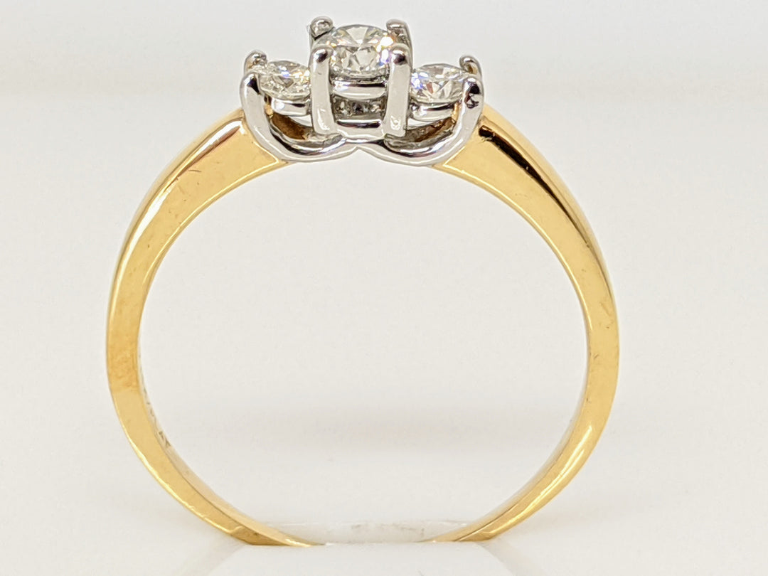 14K .41 CARAT TOTAL WEIGHT SI2 G DIAMOND ROUND (3) TRINITY ESTATE RING 2.9 GRAMS
