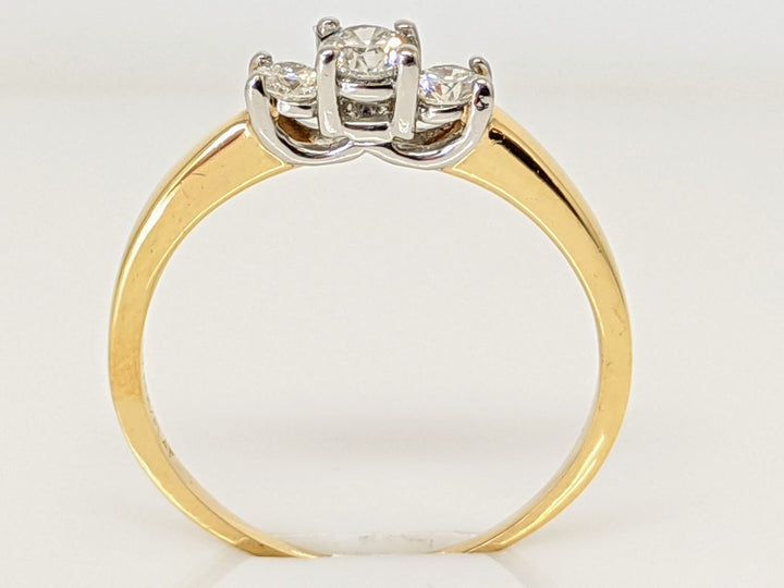 14K .41 CARAT TOTAL WEIGHT SI2 G DIAMOND ROUND (3) TRINITY ESTATE RING 2.9 GRAMS