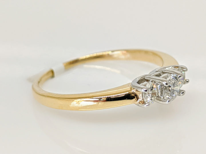 14K .41 CARAT TOTAL WEIGHT SI2 G DIAMOND ROUND (3) TRINITY ESTATE RING 2.9 GRAMS