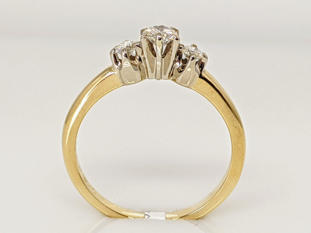 14K .30 CARAT TOTAL WEIGHT SI1 H DIAMOND ROUND (3) TRINITY ESTATE RING 2.6 GRAMS