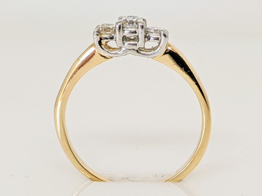 14K .22 CARAT TOTAL WEIGHT SI2 I DIAMOND ROUND (3) TRINITY ESTATE RING 2.1 GRAMS