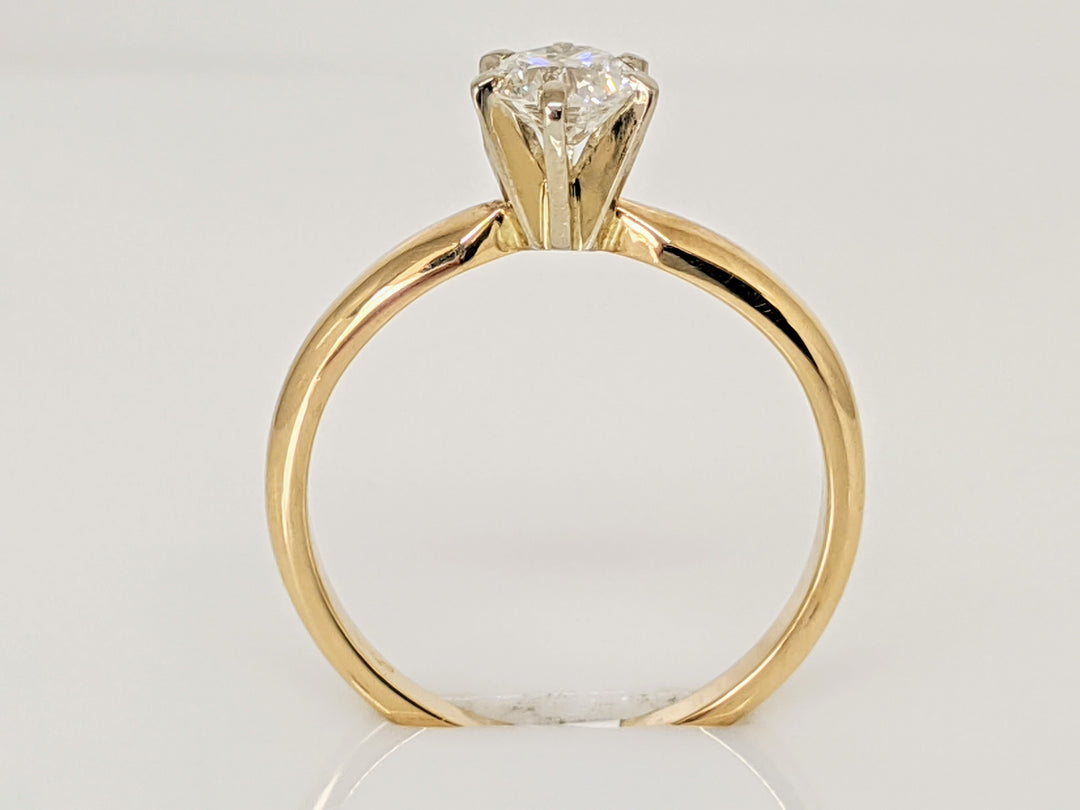 14K .43 CARAT TOTAL SI1 H DIAMOND ROUND SOLITAIRE ESTATE RING 1.9 GRAMS