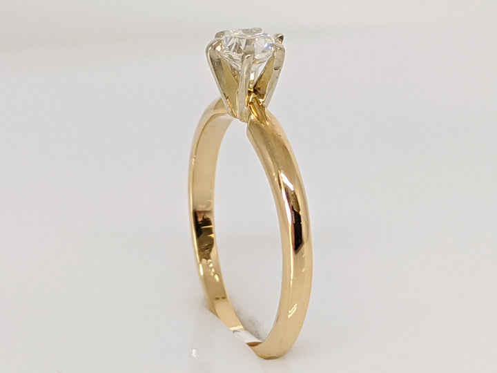 14K .43 CARAT TOTAL SI1 H DIAMOND ROUND SOLITAIRE ESTATE RING 1.9 GRAMS