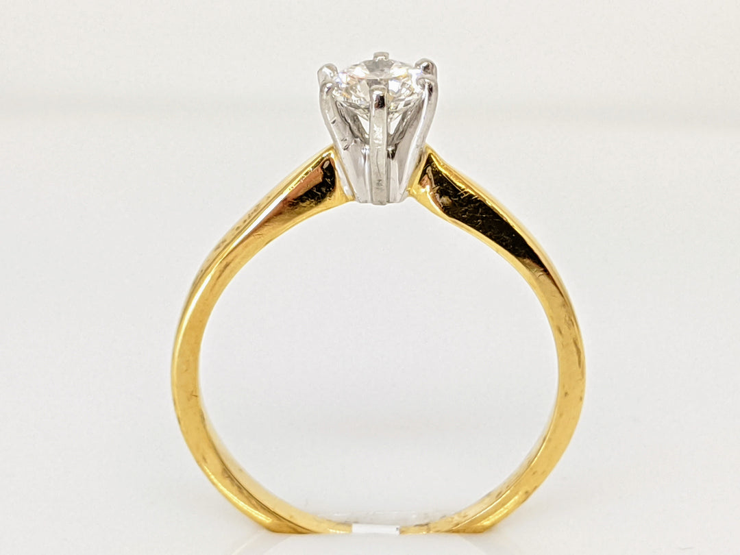18K .46 CARAT TOTAL SI2 F DIAMOND ROUND SOLITAIRE ESTATE RING 3.0 GRAMS