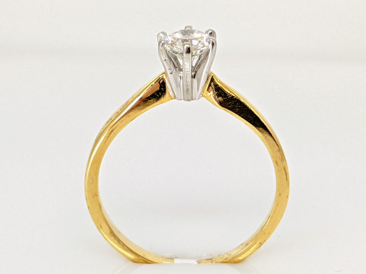 18K .46 CARAT TOTAL SI2 F DIAMOND ROUND SOLITAIRE ESTATE RING 3.0 GRAMS