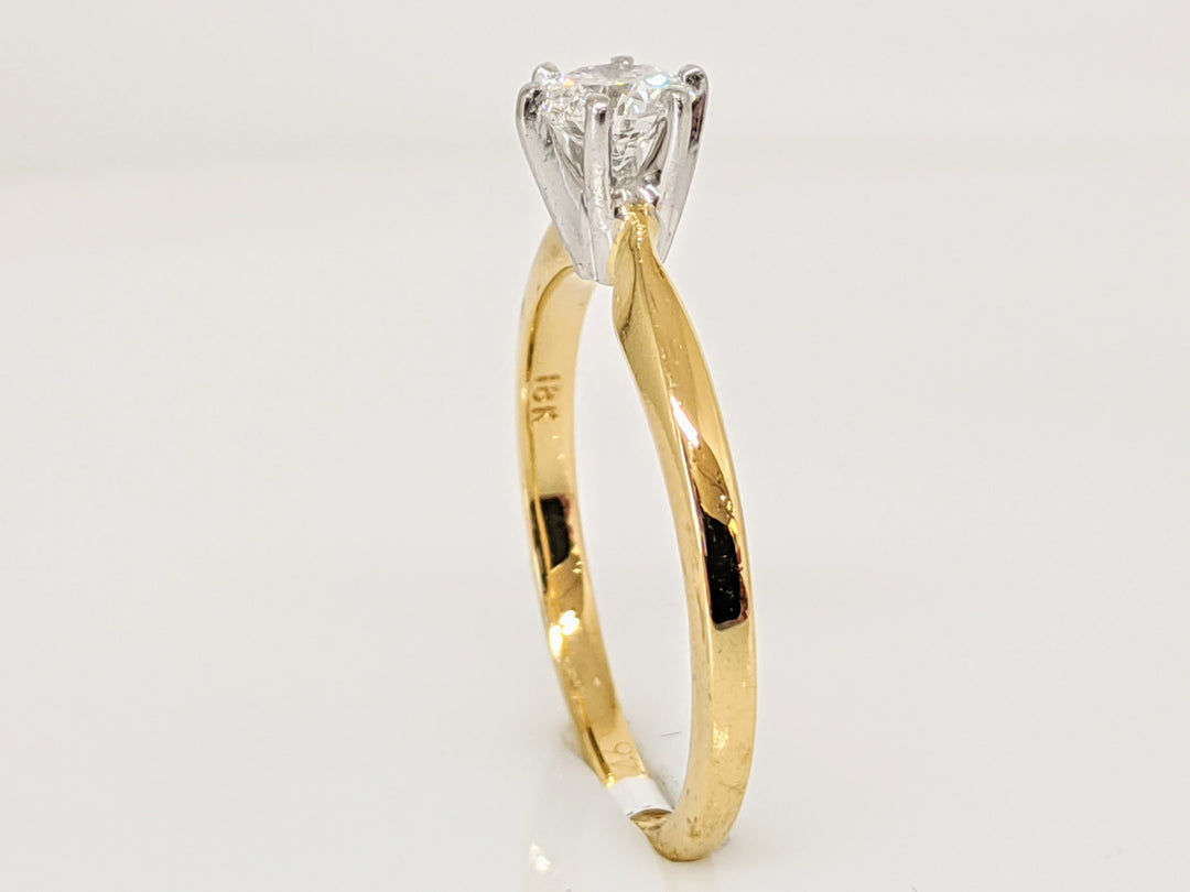 18K .46 CARAT TOTAL SI2 F DIAMOND ROUND SOLITAIRE ESTATE RING 3.0 GRAMS