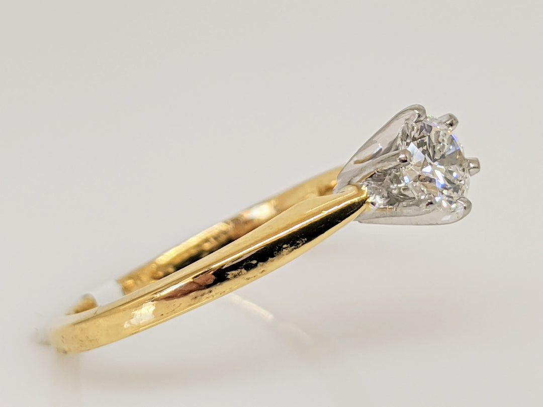 18K .46 CARAT TOTAL SI2 F DIAMOND ROUND SOLITAIRE ESTATE RING 3.0 GRAMS