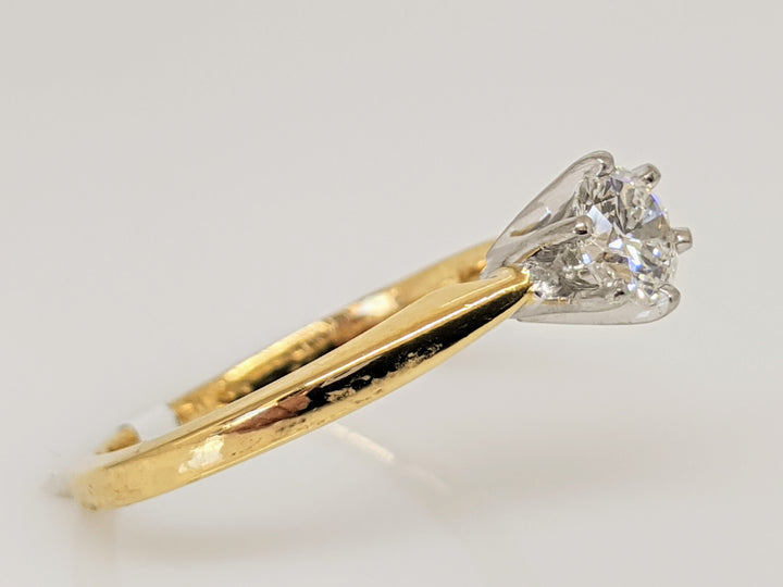 18K .46 CARAT TOTAL SI2 F DIAMOND ROUND SOLITAIRE ESTATE RING 3.0 GRAMS