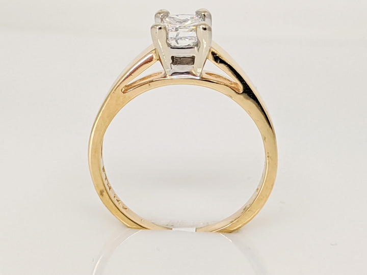 14K .54 CARAT TOTAL I1 E DIAMOND PRINCESS CUT SOLITAIRE ESTATE RING 2.7 GRAMS