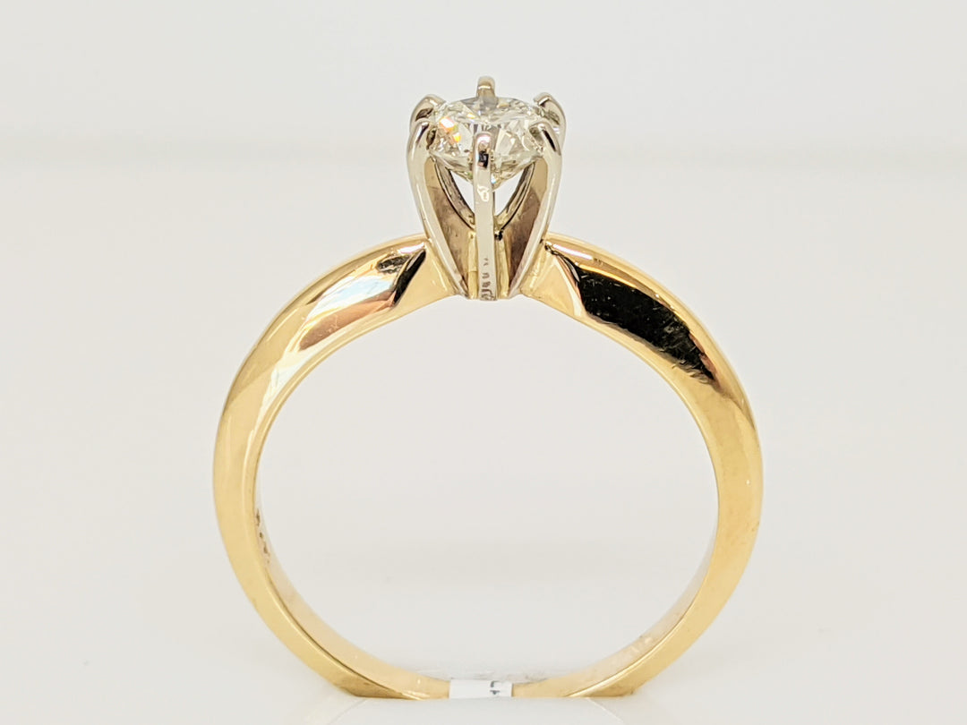 14K .53 CARAT TOTAL I1 H DIAMOND ROUND SOLITAIRE ESTATE RING 2.6 GRAMS