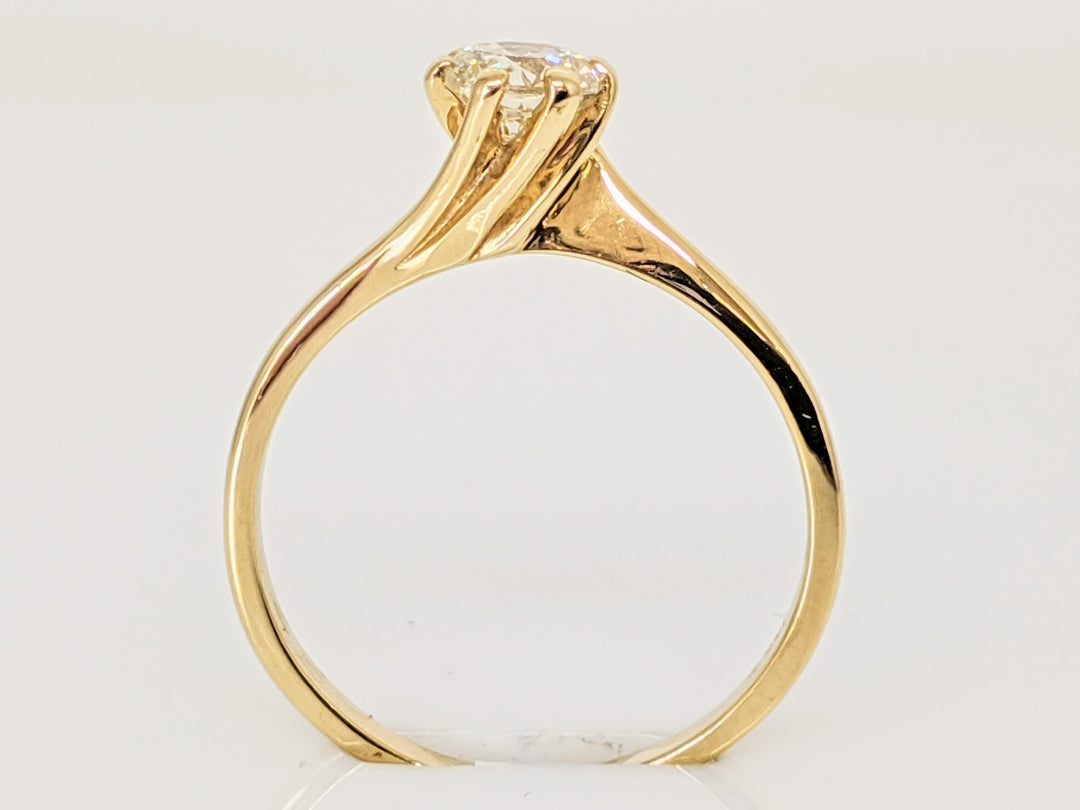 14K .45 CARAT TOTAL SI2 I DIAMOND ROUND SWIRL TOP SOLITAIRE ESTATE RING