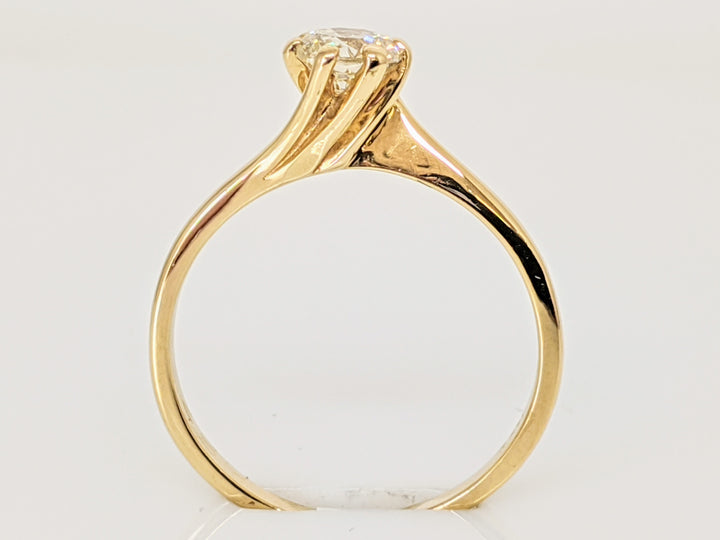 14K .45 CARAT TOTAL SI2 I DIAMOND ROUND SWIRL TOP SOLITAIRE ESTATE RING