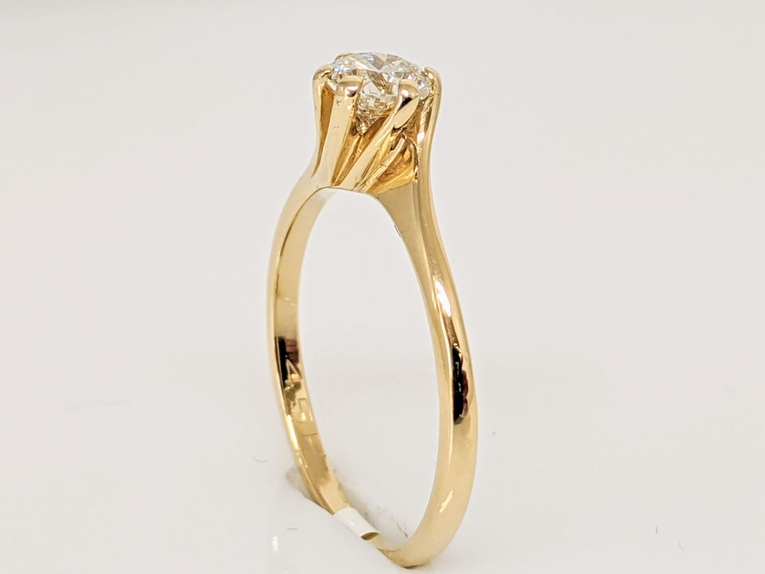 14K .45 CARAT TOTAL SI2 I DIAMOND ROUND SWIRL TOP SOLITAIRE ESTATE RING