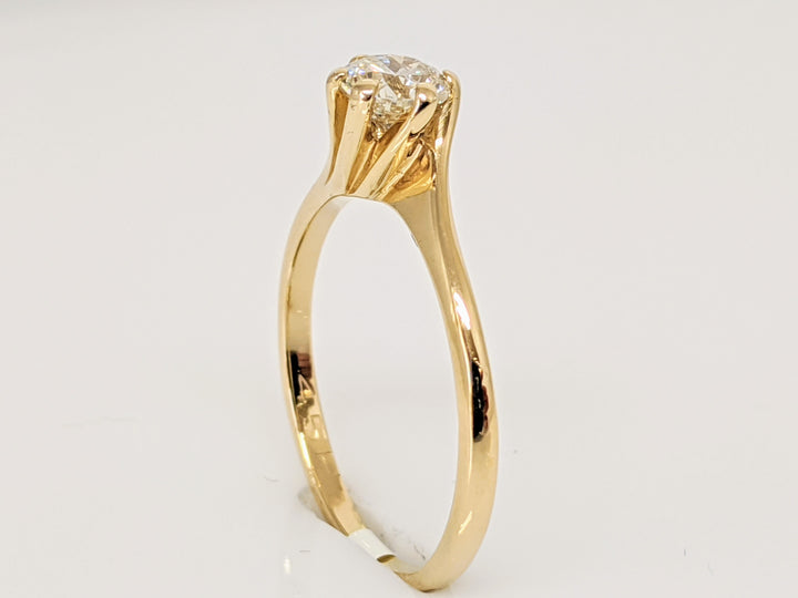 14K .45 CARAT TOTAL SI2 I DIAMOND ROUND SWIRL TOP SOLITAIRE ESTATE RING