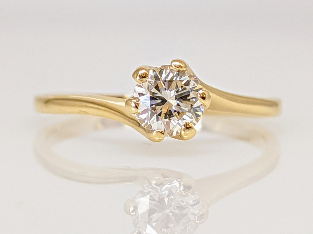 14K .45 CARAT TOTAL SI2 I DIAMOND ROUND SWIRL TOP SOLITAIRE ESTATE RING