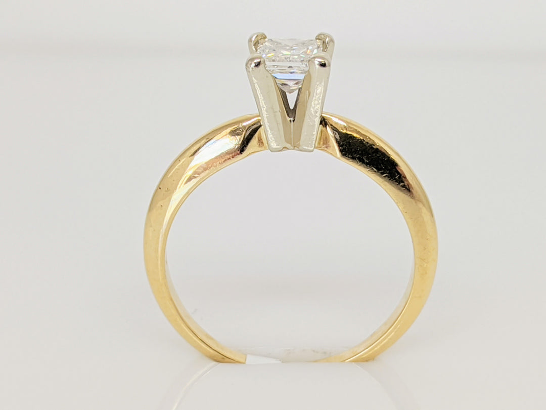 14K .47 CARAT TOTAL SI2 H DIAMOND PRINCESS CUT SOLITAIRE ESTATE RING